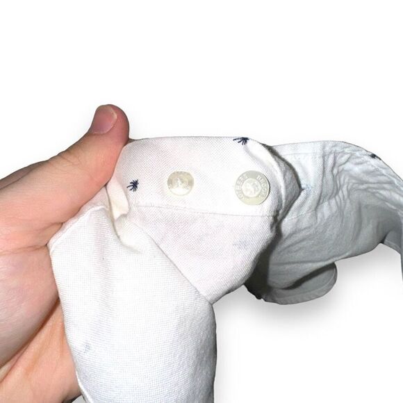 Brooks Brothers White Micro Palm Print Regent Oxford Shirt M - Picture 5 of 8